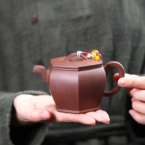 全手工紫泥六方漢瓦壺220cc