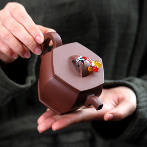 全手工紫泥六方漢瓦壺220cc