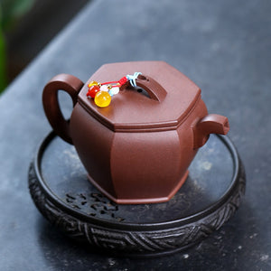 全手工紫泥六方漢瓦壺220cc