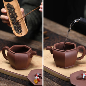 全手工紫泥六方漢瓦壺220cc