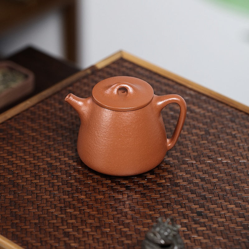 宜興紫砂壺皺皮朱泥高石瓢壺180CC 泡茶利器適合台灣高山茶– 嵐雲茶業