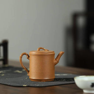 紫砂壺宜興黃降坡泥竹節竹韻壺150c