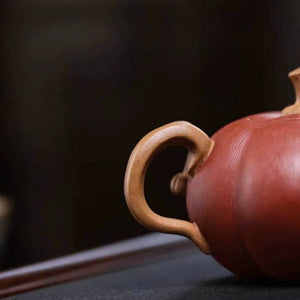 宜興紫砂壺降坡泥南瓜壺200cc精美花塑器型