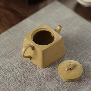 宜興紫砂壺段泥小品四方雲竹壺120cc