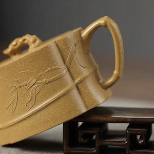 宜興紫砂壺段泥海棠竹節壺120cc