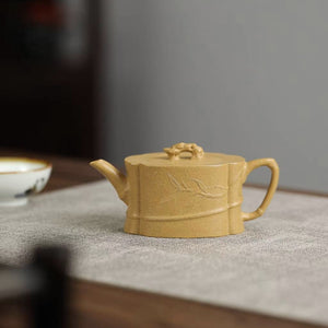 宜興紫砂壺段泥海棠竹節壺120cc