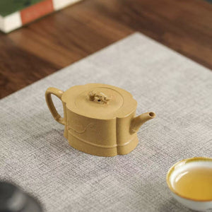 宜興紫砂壺段泥海棠竹節壺120cc