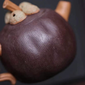 宜興紫砂壺花塑器形紫泥山竹壺120cc