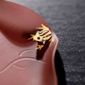 宜興紫砂茶具配件紫砂荷葉青蛙杯墊精美手工藝品紫泥款