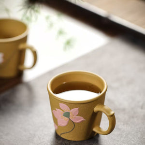 段泥手繪蓮花品茗杯100cc粉蓮款式