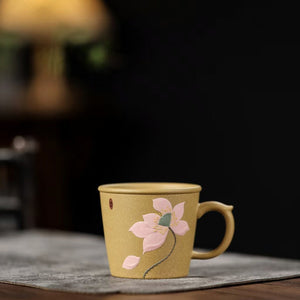 段泥手繪蓮花品茗杯100cc粉蓮款式