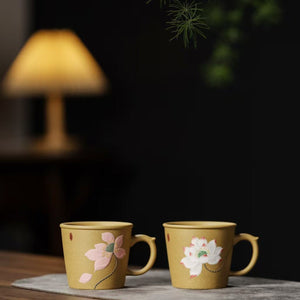 段泥手繪蓮花品茗杯100cc白蓮與粉蓮款式