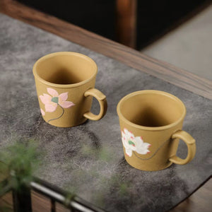 段泥手繪蓮花品茗杯100cc白蓮與粉蓮款式