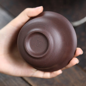 宜興手工紫砂蓋碗原礦紫泥150cc