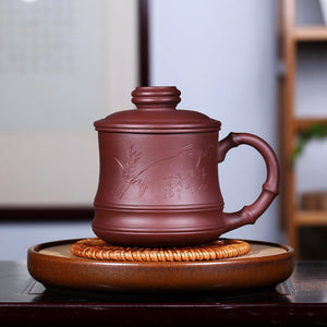 紫砂辦公杯蓋杯380cc竹影清風禮盒組