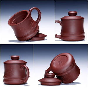 紫砂辦公杯蓋杯380cc竹影清風禮盒組