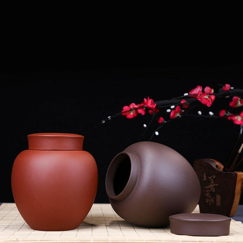 宜興紫砂茶葉罐茶甕茶倉希聲紫泥清水泥一斤