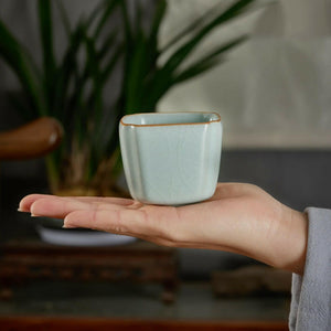 豐子汝窯茶杯-高四方140cc.