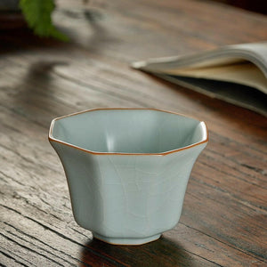 豐子汝窯茶杯-八角杯100cc