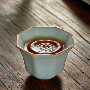 豐子汝窯茶杯-八角杯100cc