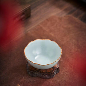 台灣豐子汝窯茶杯花圓荷花杯