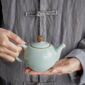 豐子汝窯茶壺圓珠壺290cc.