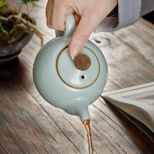 豐子汝窯茶壺圓珠壺290cc.