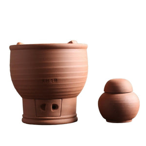 黃樹藩手拉紅泥小火爐炭酒精兩用爐-鼓型