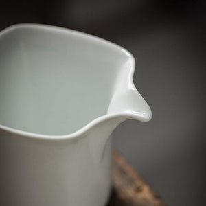 四方茶海公道杯白瓷手繪影青225cc