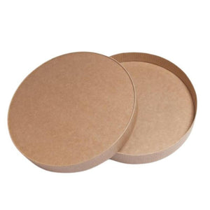 普洱茶收藏盒茶餅收納包裝圓紙盒-卡其色.