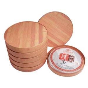 普洱茶餅收藏圓紙盒-竹紋色.