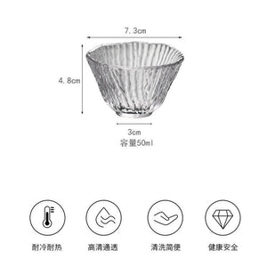 水晶玻璃樹紋品茗杯+荷花杯墊組.