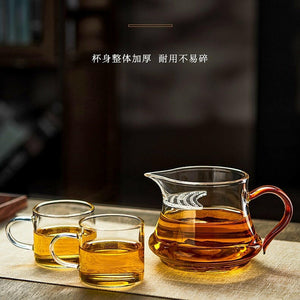 月牙濾網玻璃茶海公道杯-350cc.