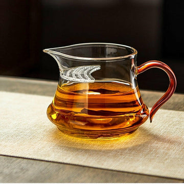月牙濾網玻璃茶海公道杯-350cc