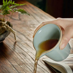 豐子汝窯茶海公道杯-天青正握180cc.