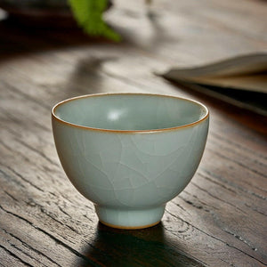 豐子汝窯茶杯丹心對杯組.