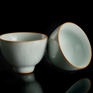 豐子汝窯茶杯丹心對杯組.