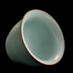 豐子汝窯茶杯高圓對杯組.