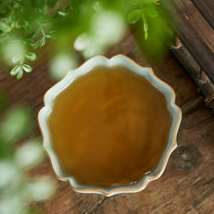 豐子汝窯茶杯生花對杯組