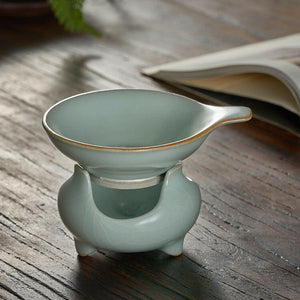 豐子汝窯茶漏過濾網-錦花款.