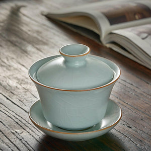 豐子汝窯蓋碗-天青禪定150cc.