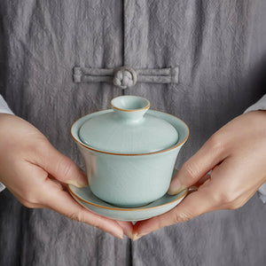 豐子汝窯蓋碗-天青禪定150cc.