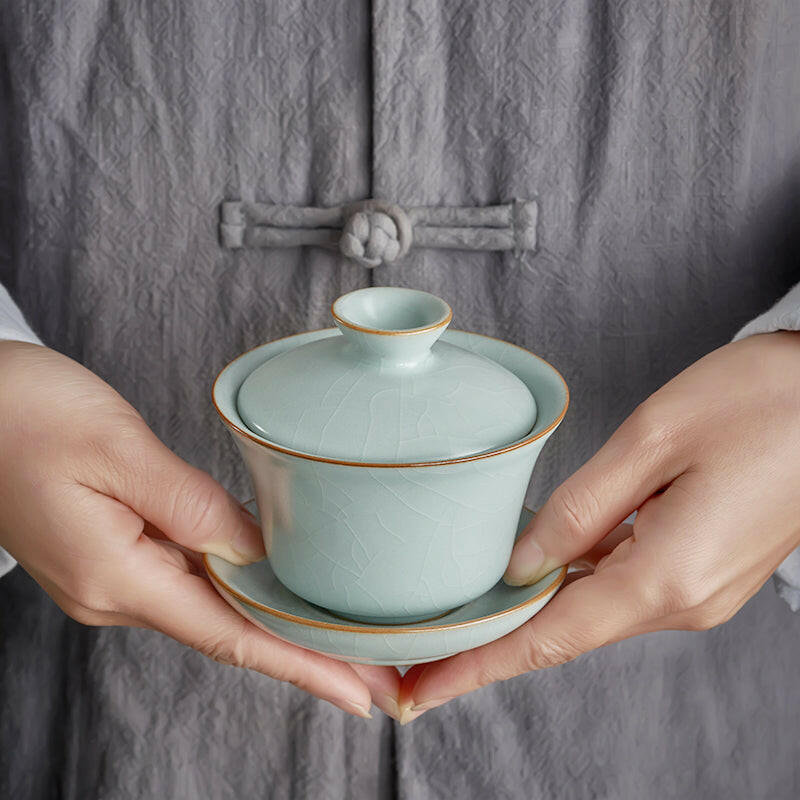 豐子汝窯蓋碗-天青禪定150cc.