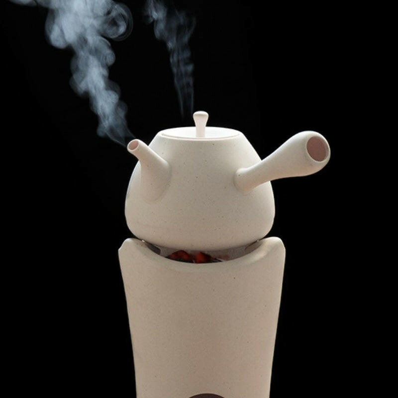 日式白泥側把砂銚煮茶壺功夫茶具.