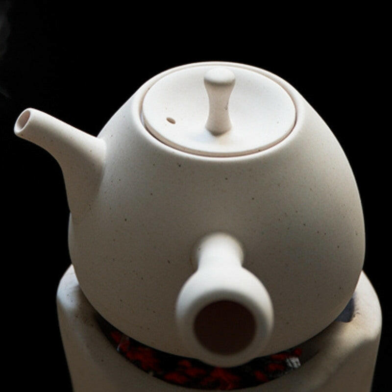 日式白泥側把砂銚煮茶壺功夫茶具.