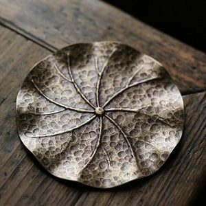 青銅杯墊杯托-葉子款