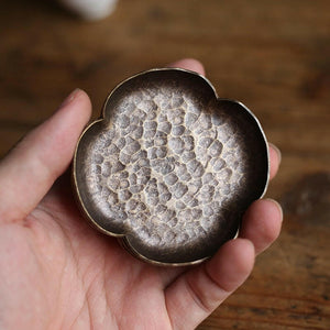 手工青銅杯墊小海棠款式