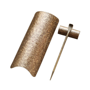 手工錘目紋黃銅紅銅茶則