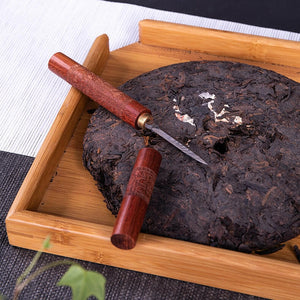 科檀木茶刀普洱茶刀大馬士革刀紋