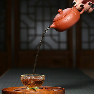 宜興紫砂茶壺清水泥扁西施120cc.